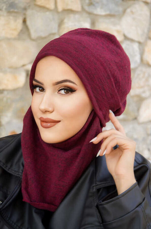 Bordo Desen Maskeli Bere